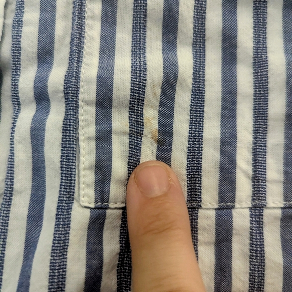 Zara Blue and White Striped Shirt with Embroidery - Picture 2 of 4
